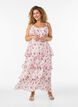 Maxi dress with ruffle layers and detachable cape, White, Model image number 1