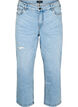 Cropped Vera jeans with distress detail, Light Blue, Packshot image number 0