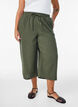 Culotte trousers in cotton muslin with high waist, Green, Model image number 2