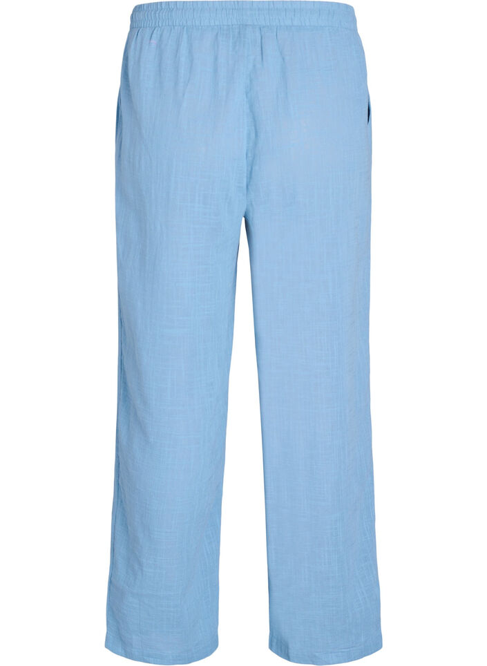 FLASH - Straight fit trousers with high waist, Blue, Packshot image number 1