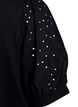 T-shirt with Broderie Anglaise sleeves, Black, Packshot image number 3