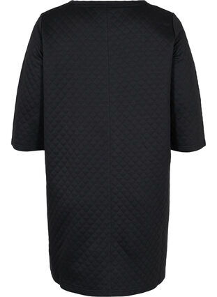 Structured dress with 3/4 sleeves, Black, Packshot image number 1