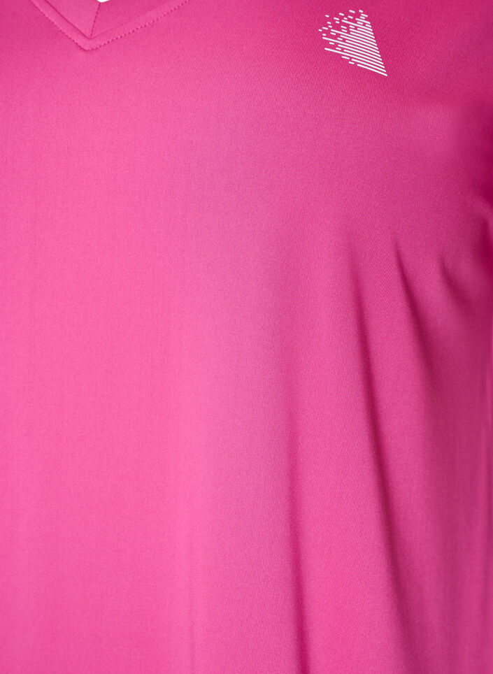 Loose training t-shirt with v-neck, Pink, Packshot image number 2