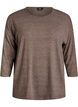 Jersey blouse with 3/4 sleeves, Brown, Packshot image number 0
