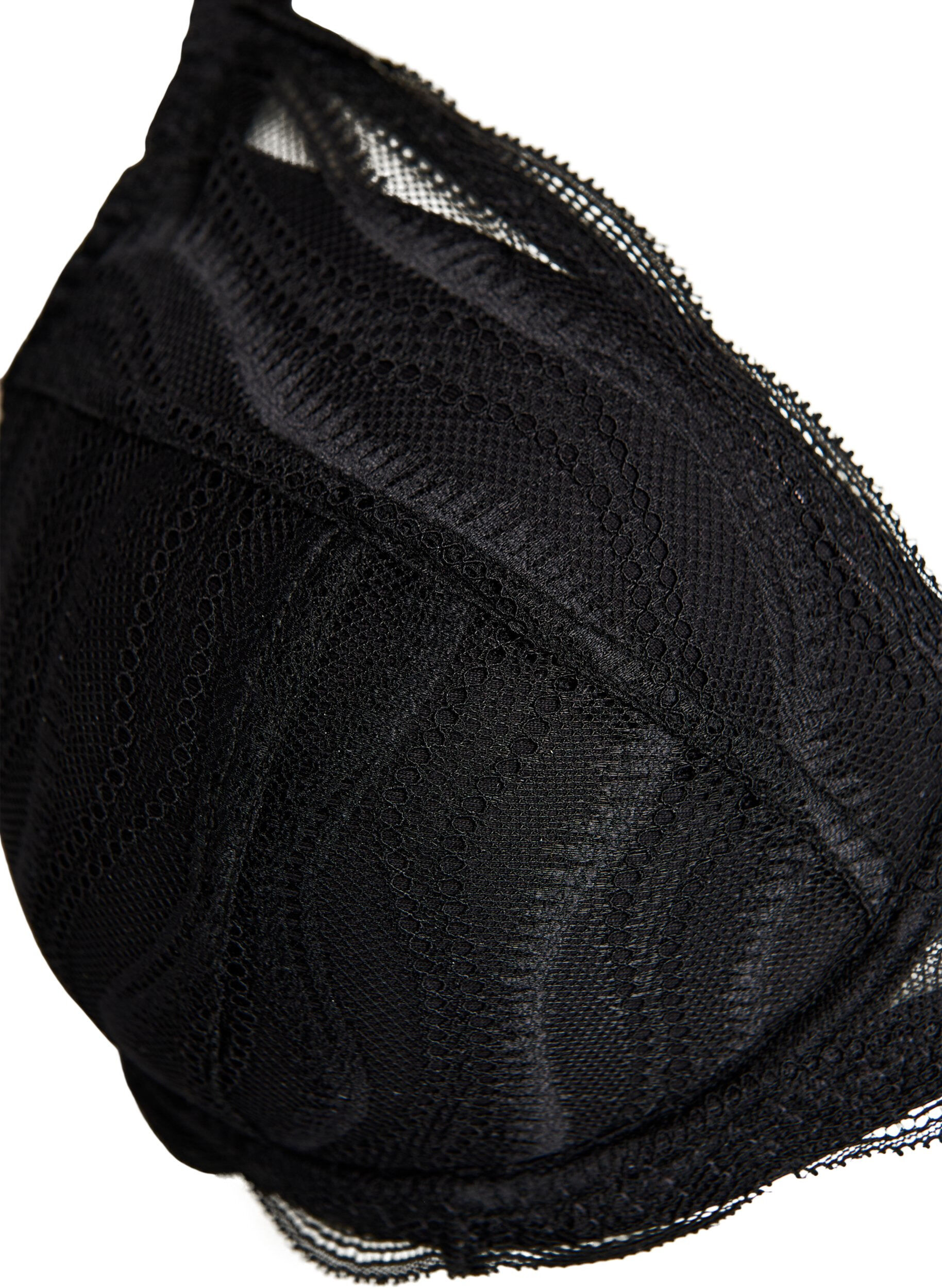 Zizzifashion Padded bra with lace, Black, Packshot image number 2