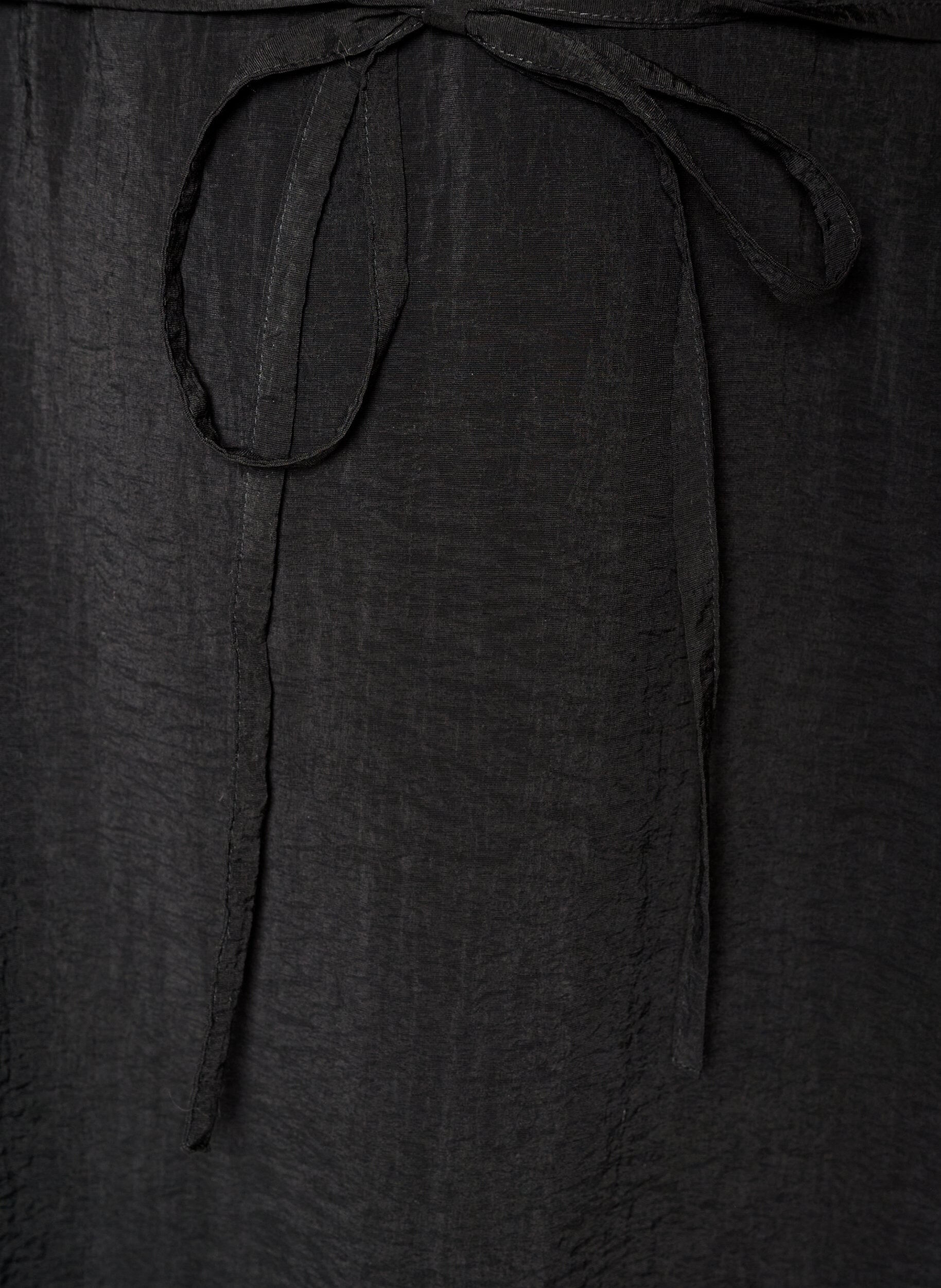 Zizzifashion Ankle-length dress with flutter sleeves and tie-waist, Black, Packshot image number 3