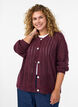 Knitted cardigan with openwork pattern, Dark Bordeaux, Model image number 0