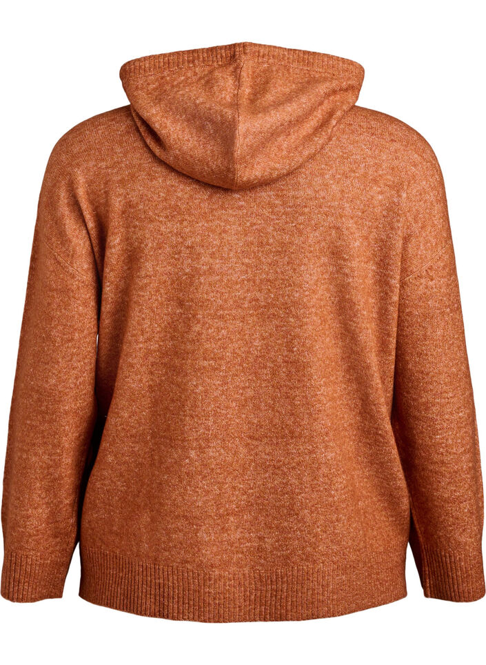 Knitted hoodie, Orange, Packshot image number 1