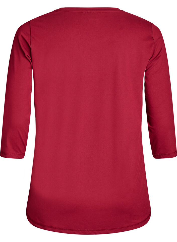 Workout top with 3/4 sleeves, Red, Packshot image number 1