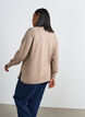 Knitted blouse with round neck and knitted pattern, Beige, Model image number 2