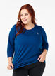 Sports top with 3/4 sleeves, Blue, Model image number 0