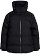 Short puffer jacket with detachable hood, Black, Packshot image number 0