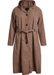 Trench coat with hood and tie belt, Brown, Packshot image number 0