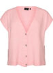 Knitted vest with V-neck and decorative buttons, Pink, Packshot image number 0