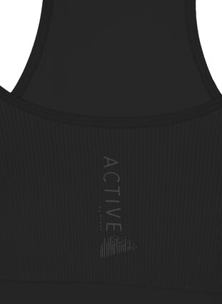 Seamless sports bra with double layer, Black, Packshot image number 3