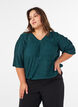 Blouse with wavy texture and balloon shape, Green, Model image number 0