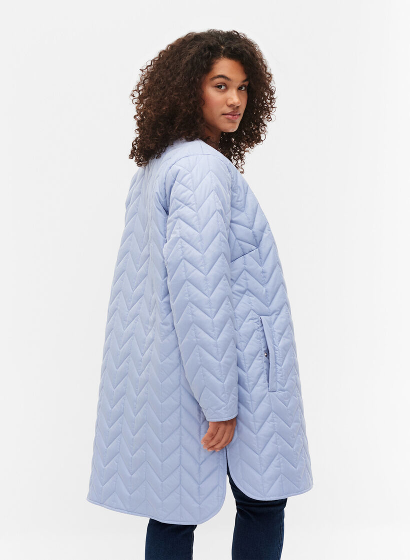 Quilted jacket with buttons, Eventide, Model image number 1