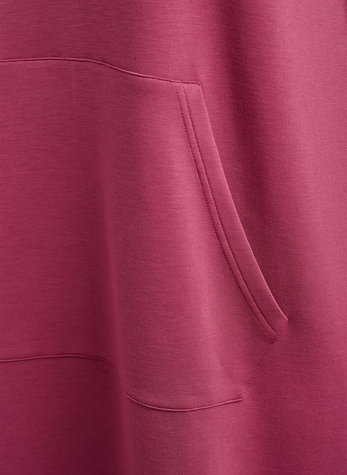 Short hoodie dress with a kangaroo pocket, Rose, Packshot image number 3