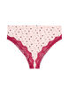 Brazilian panties with floral print and lace, Rose, Packshot image number 1
