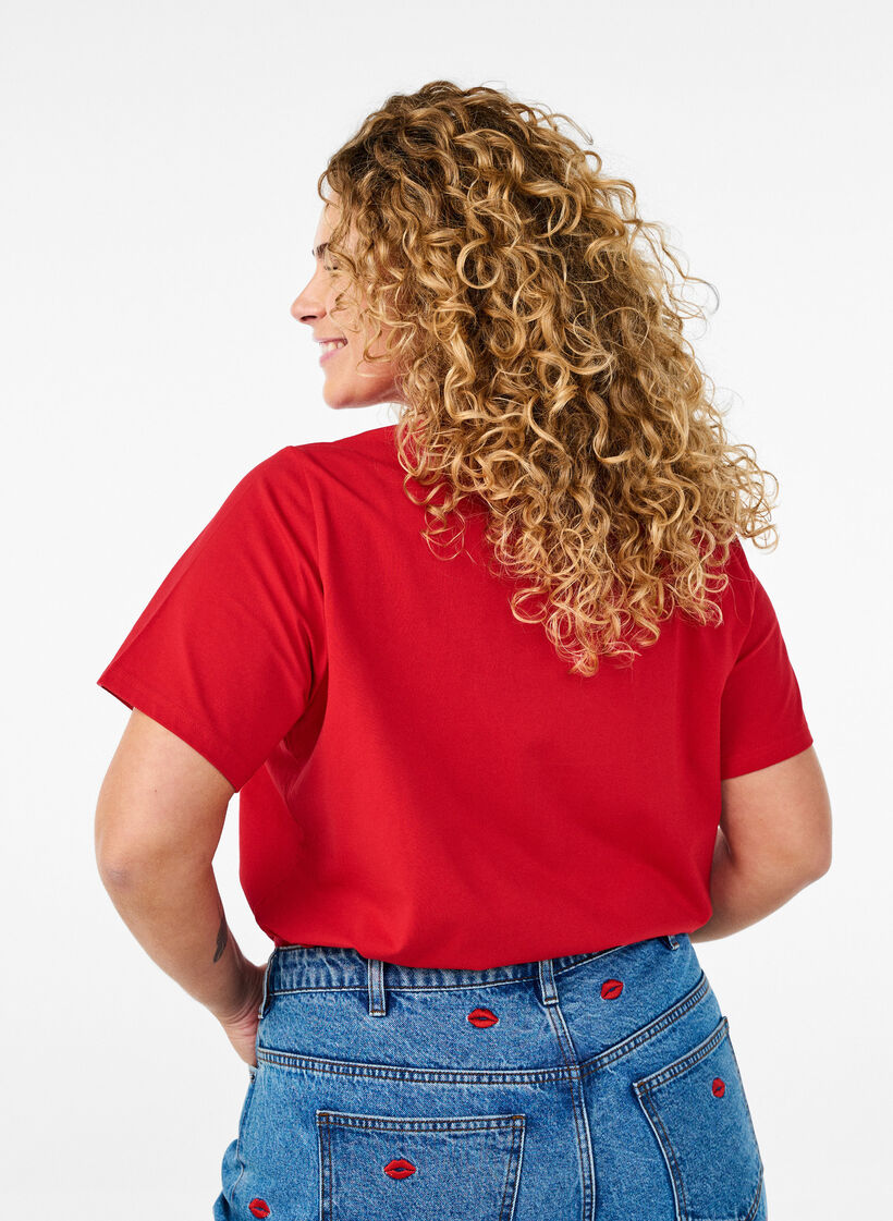 T-shirt in organic cotton with a round neck, Salsa, Model image number 1