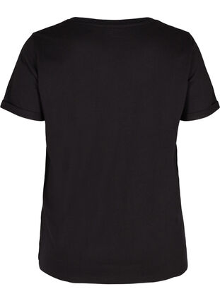 Cotton exercise t-shirt with print, Black Red Splash, Packshot image number 1
