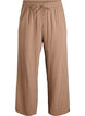 High-waisted cotton muslin trousers with loose legs, Brown, Packshot image number 0