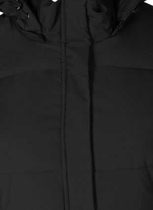 Long winter jacket with a drawstring waist, Black, Packshot image number 2