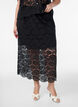 Lace midi skirt with an elasticated waist, Black, Model image number 2