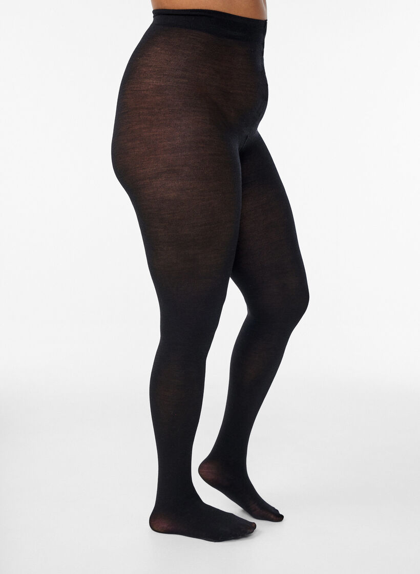 Woollen tights, Black, Model