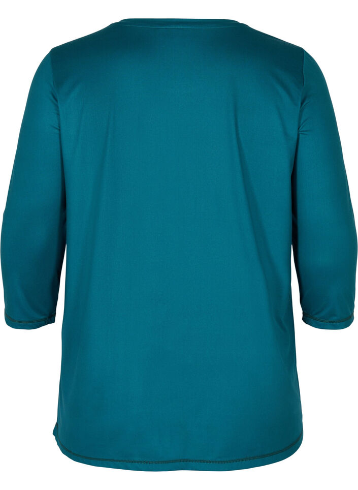 Sports top with 3/4 sleeves, Green, Packshot image number 1