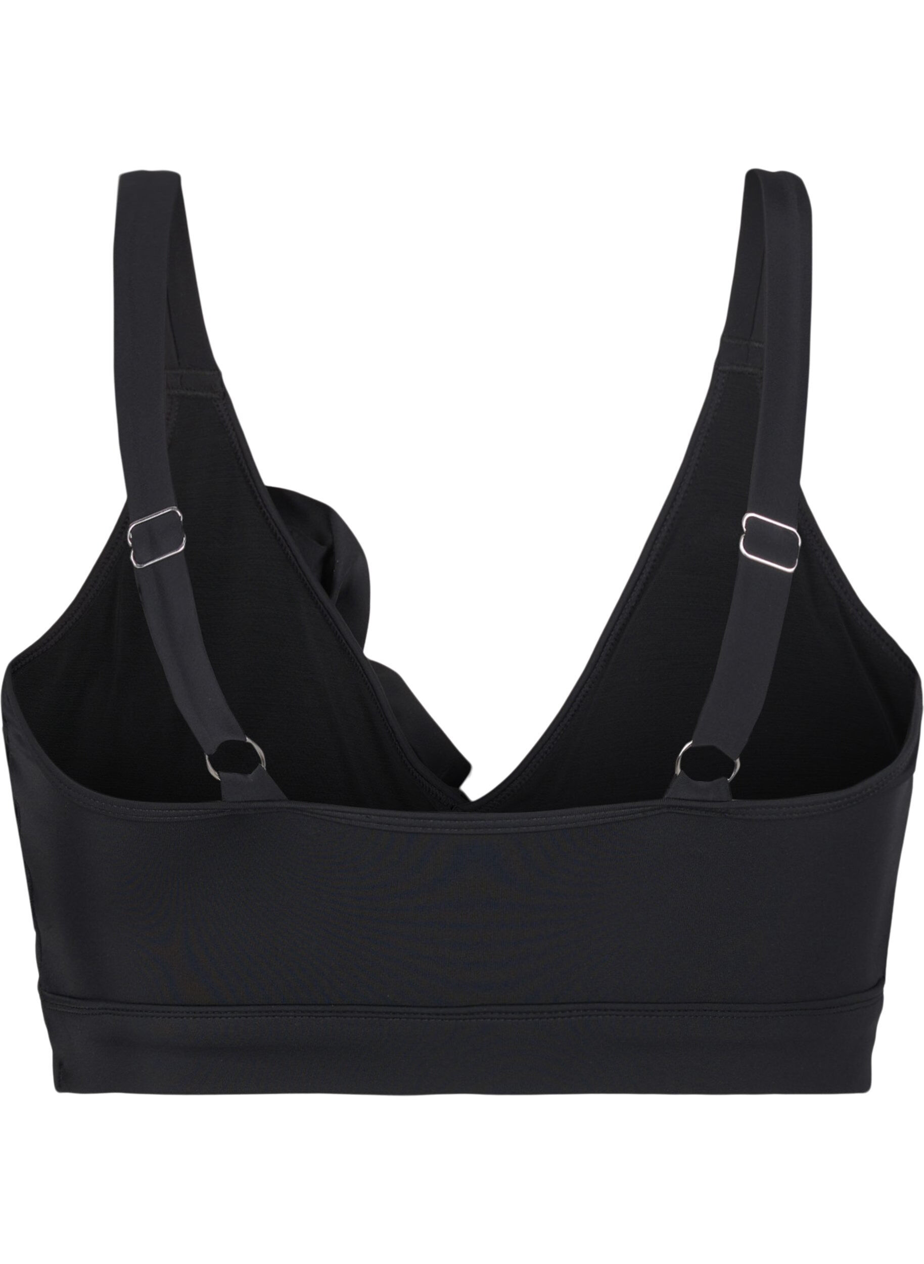 Zizzifashion Bikini top with ruffles and removable pads, Black, Packshot image number 1