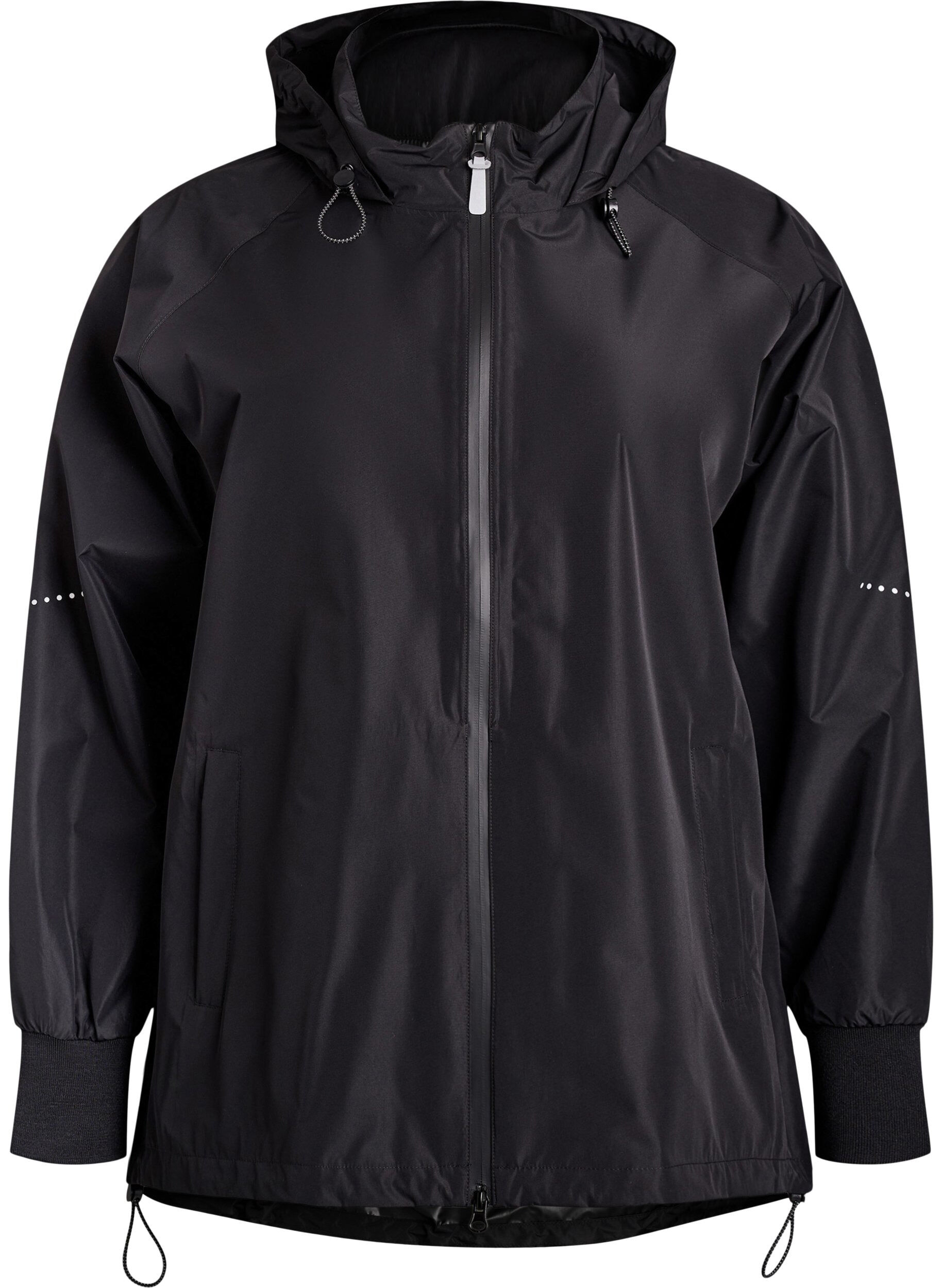 Zizzifashion Rain jacket with reflective details, Black, Packshot image number 0