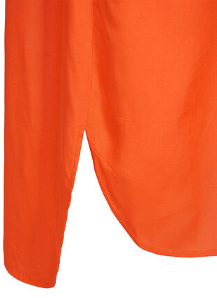 Short-sleeved viscose shirt dress, Mandarin Red, Packshot image number 3