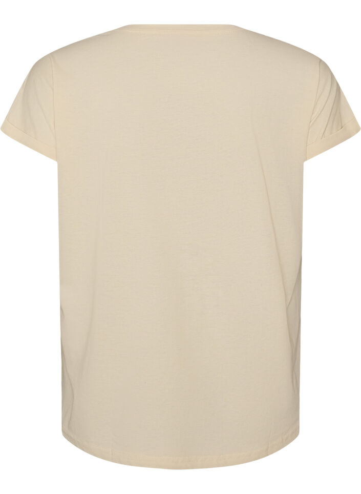 T-shirt with decorative front print, Vanilla, Packshot image number 1