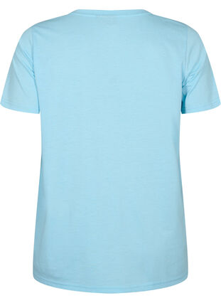 Short sleeve t-shirt with v-neckline, Sky Blue, Packshot image number 1