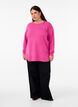 Long knitted blouse with button detail at the side, Raspberry Rose Mel., Model image number 2