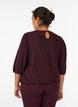Blouse with glitter pattern and 3/4 sleeves, Dark Bordeaux, Model image number 2