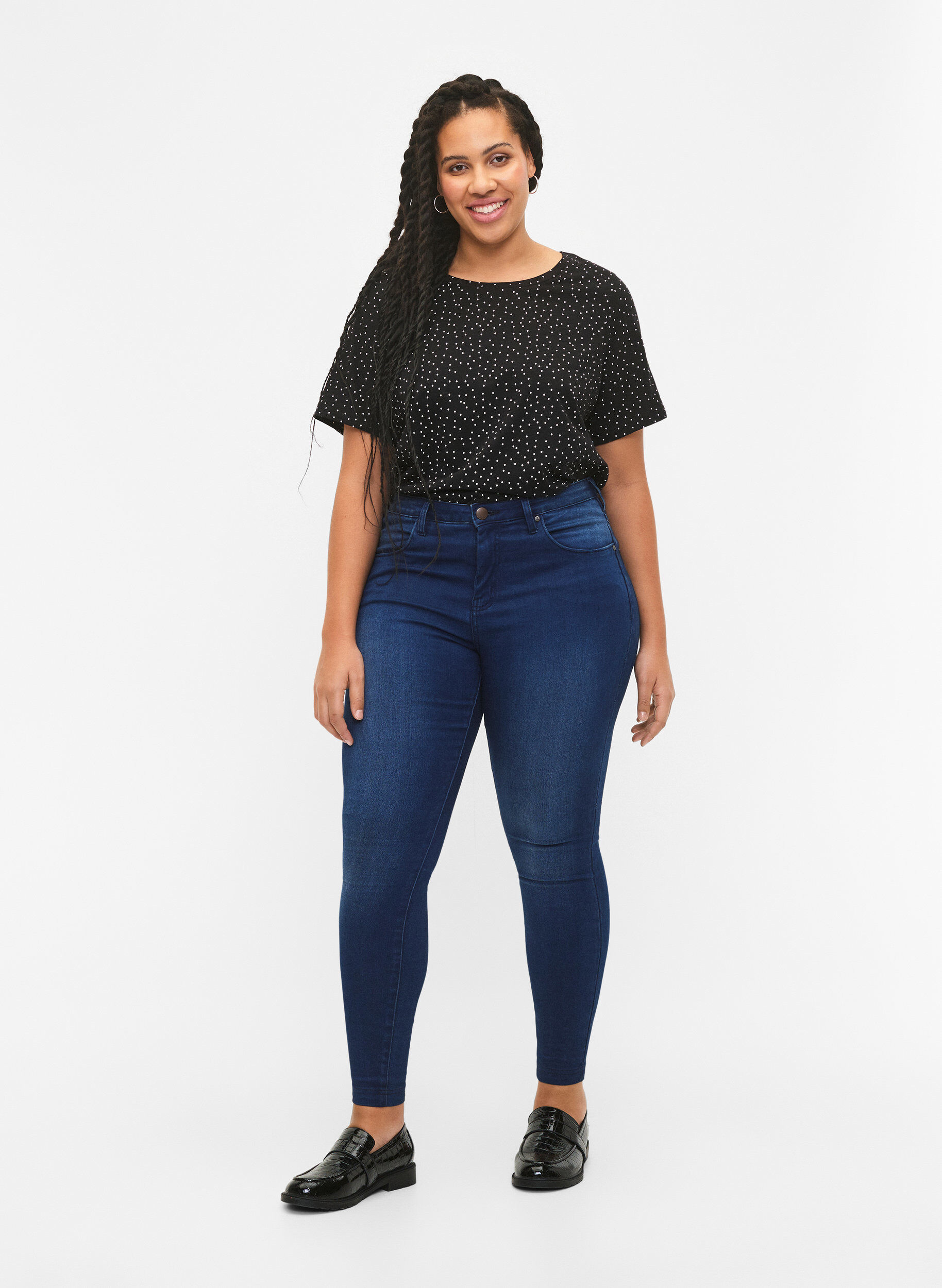 Zizzifashion Organic cotton T-shirt with dots	, Black, Model image number 1