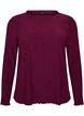 Textured blouse with wavy edges, Purple, Packshot image number 0