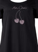 Short-sleeved nightgown in organic cotton, Black, Packshot image number 2