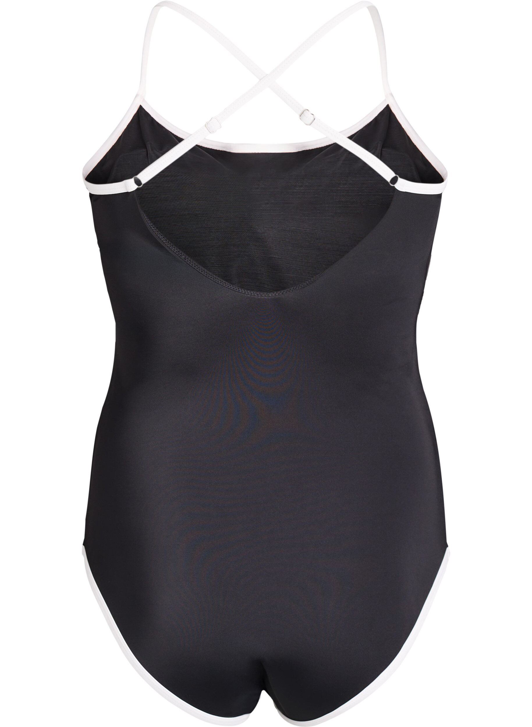 Zizzifashion Sports swimsuit with contrast trim and criss-cross straps, Black, Packshot image number 1