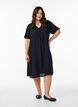 Viscose A-line dress, Black, Model image number 1