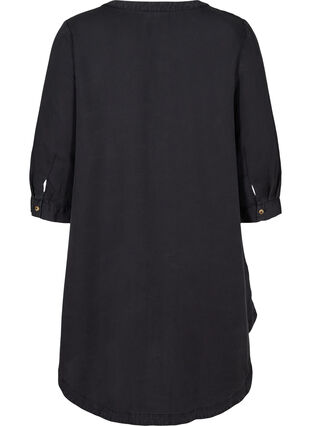 Shirt dress with 3/4 length sleeves, Black, Packshot image number 1
