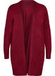 Ribbed Knit Cardigan with Pockets, Red, Packshot image number 0