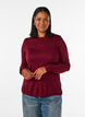Long-sleeved blouse in wool and viscose, Red, Model image number 0