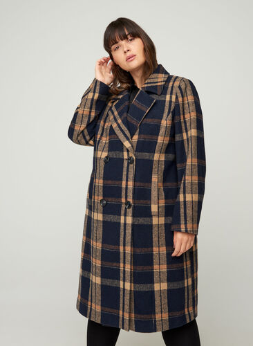 Long checked jacket, Night Sky Comb, Model image number 0