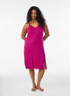 Viscose nightgown with lace and slits, Red, Model image number 0