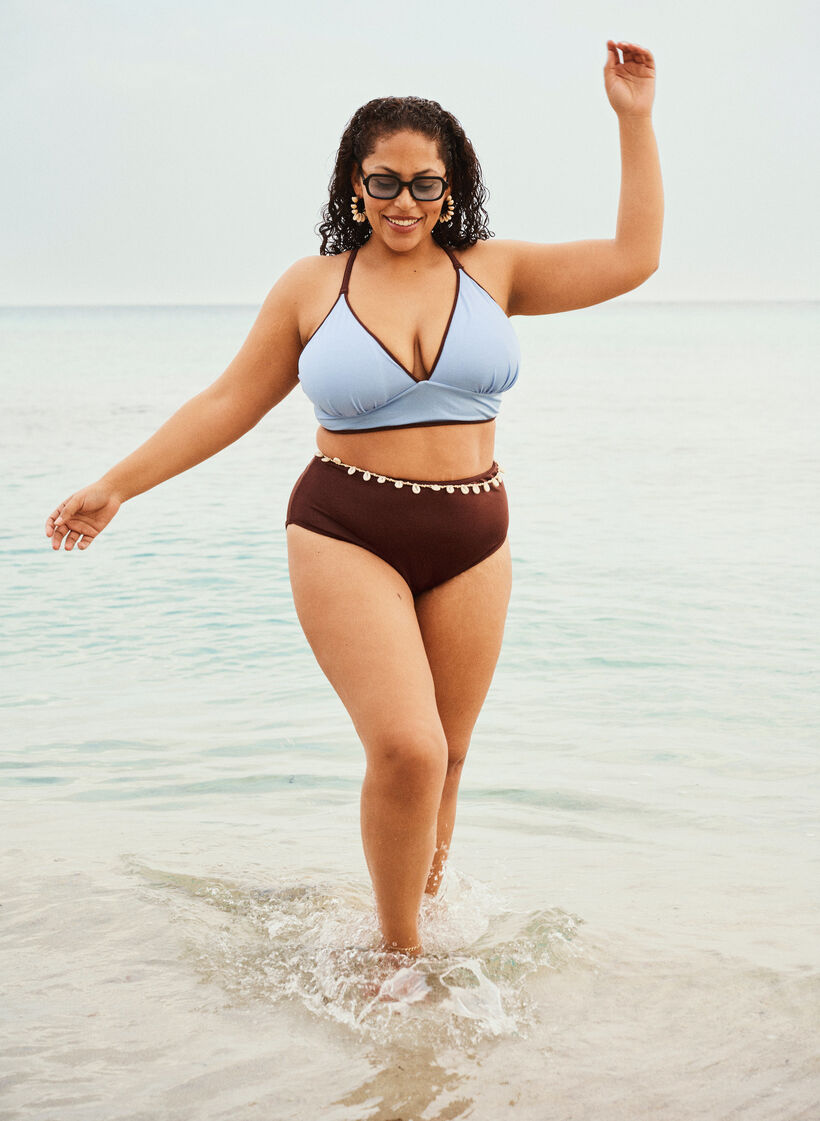 Reversible bikini bottoms with regular waist, Brown, Image image number 0