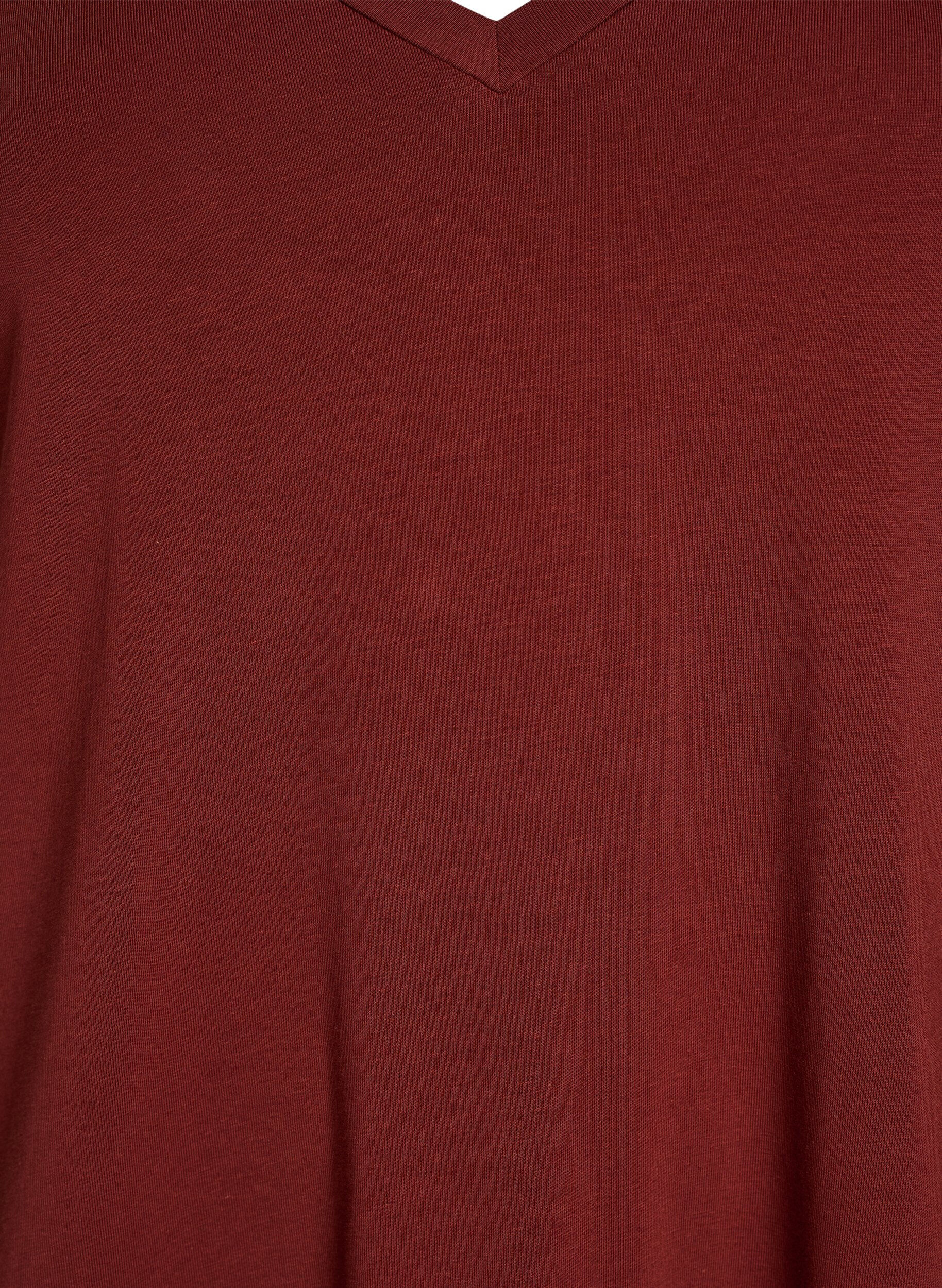 Zizzifashion Midi T-shirt dress with a V-neck, 0426, Packshot image number 2