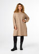 Knitted dress with a round neck and slit, Desert Taupe Mel., Model image number 2